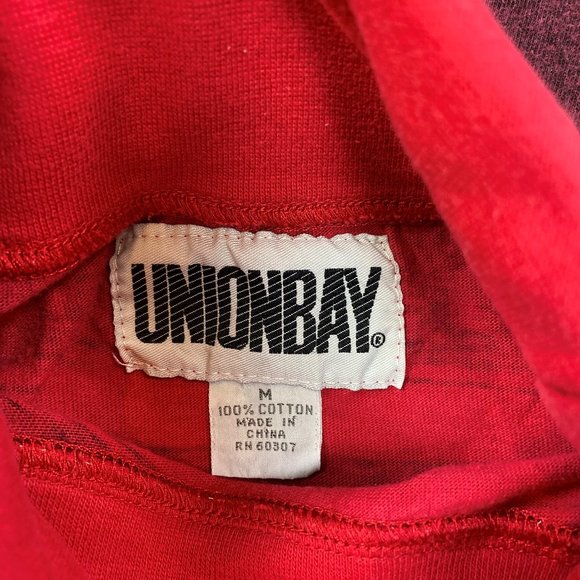 Unionbay Red Striped Skate Turtleneck Sweatshirt M - Picture 2 of 5